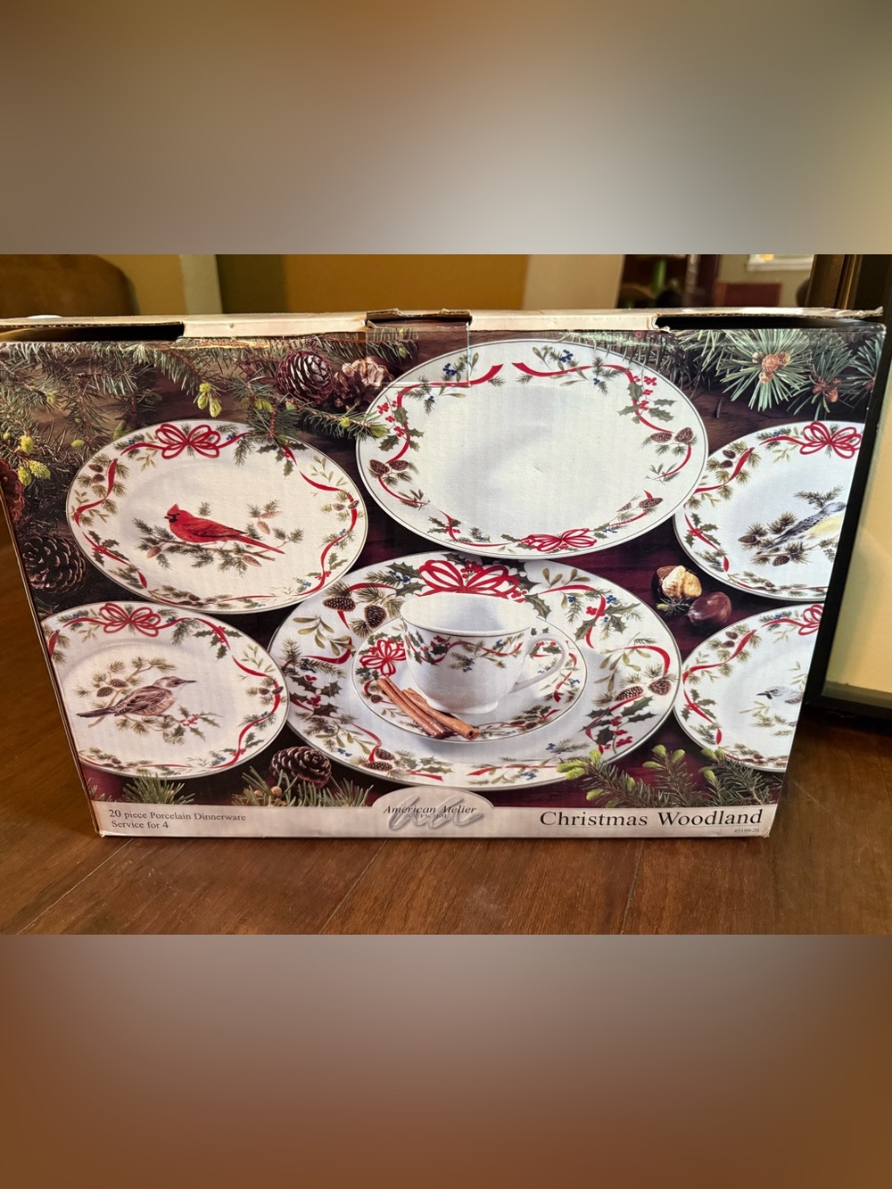 Christmas Woodland American Atelier Porcelain Dinnerware Set